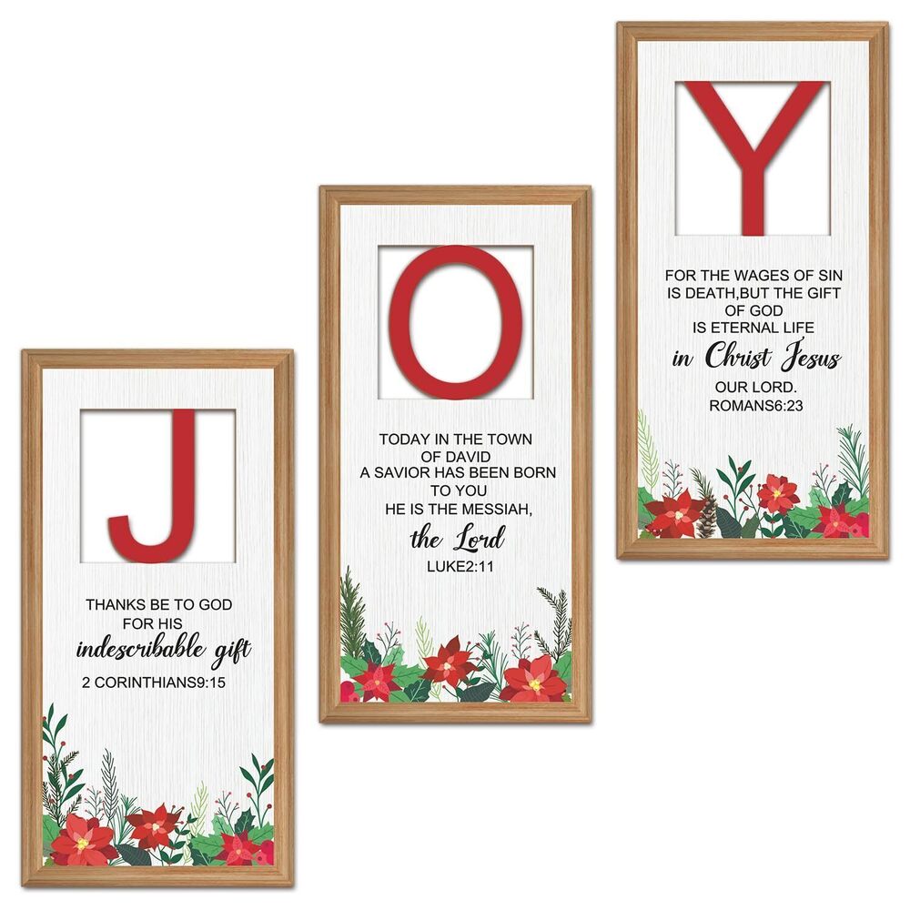 8459 3 Pcs Boho Scripture Wall Decor Bible Verse Wooden Wall Art Bohemian